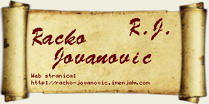 Racko Jovanović vizit kartica